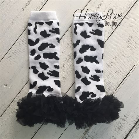 animal print leg warmers|cow printing leg warmers.